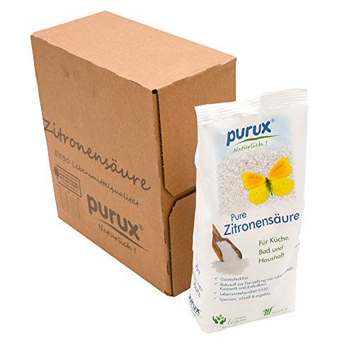 Purux Zitronensäure Pulver 850g, Lebensmittelqualität, gentechnikfrei von purux