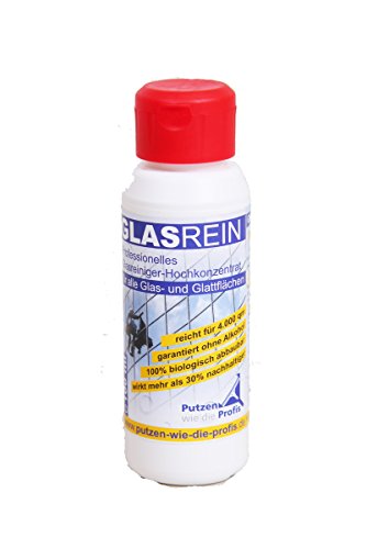 Putzen wie die Profis Profi-Glasreiniger Konzentrat, 100 ml | Fensterreiniger mit Lotus-ähnlichem Effekt | für Glatt & Glasflächen | Tierversuchsfrei und umweltfreundlich von Putzen wie die Profis