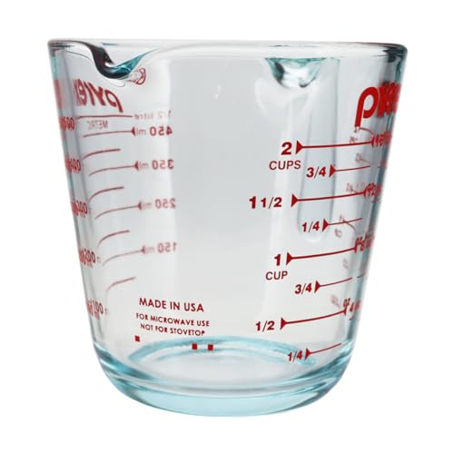 FEGYUJ Pyrex 2 Glass Measuring Cup Prepware Messbecher, Glas, Farblos von Pyrex