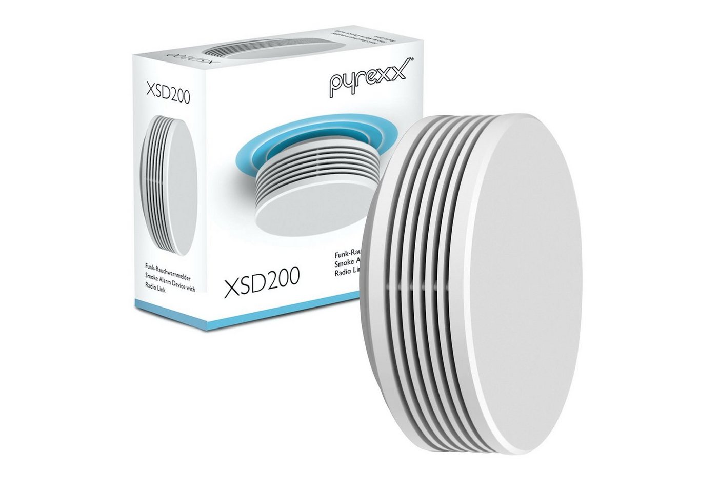 Pyrexx XSD200 Funk - Rauchwarnmelder Weiß - 8er Set Rauchmelder von Pyrexx