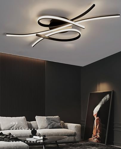QAZPLM LED deckenleuchte moderne deckenlampe dimmbare wohnzimmerlampe schlafzimmer Wohnzimmer esszimmer Innenbeleuchtung Dekorative schwarz deckenlampe von QAZPLM