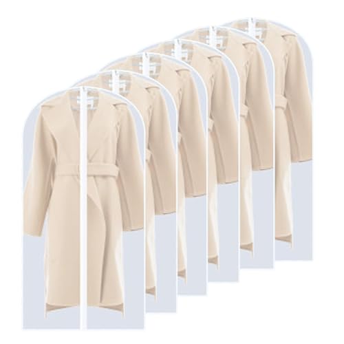 QH7 Kleidersack Anzug Lange, 6 (60 x 140) cm Transparent Anzugtasche Kleidersäcke,für Anzüge Kleider Mäntel Sakkos Hemden Abendkleider Anzugsack Aufbewahrung Kleiderhüllet von QH7