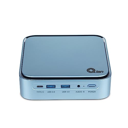 Yeyian Qian Mini-PC Intel Core i3 1115G4 2 Kerne mit 4,1 GHz | Intel UHD-Grafik | 8 GB DDR4 3200 MHz | 128 GB SSD M.2 NVMe Gen3x4 | WLAN WiFi 5 | LAN 1 GB | Windows 11 Pro | (Blau) von QIAN