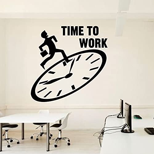 QIANGTOU Büro-Vinyl-Wandtattoo Arbeitsplatzanreize Wandaufkleber Konferenzraum dekorative Aufkleber Zeit für die Arbeit Teamwork 30x30cm von QIANGTOU