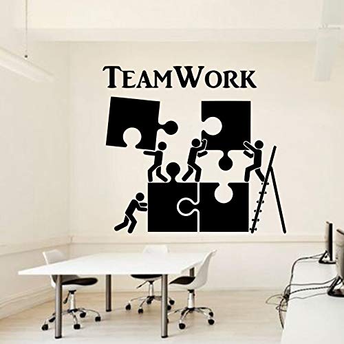 QIANGTOU Büro Wandtattoo Teamwork Geist Business Worker inspirieren Bürodekoration wasserdichte Vinylaufkleber Wandbild 46x42cm von QIANGTOU