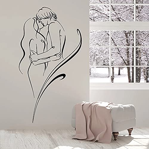 QIANGTOU Mann und Frau Wandaufkleber Liebe Sex Romantik Vinyl Wandtattoo Nordic Home Dekoration Schlafzimmer Dekor Zubehör 75x140cm von QIANGTOU