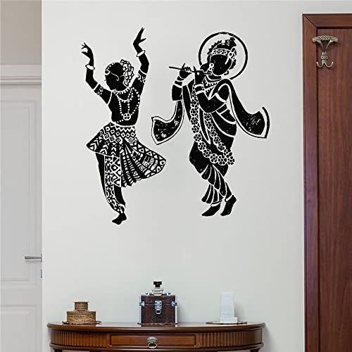QIANGTOU Yoga Dance Wandtattoo Home Decor Elefant Indien Wandaufkleber Vinyl 73x73cm von QIANGTOU