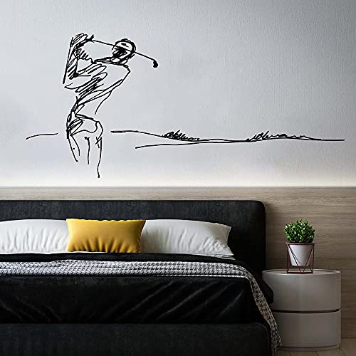 QIANGTOU abstrakte Golf Wandtattoo Loch Aufkleber Hockeyschläger Wandaufkleber Vinyl Aufkleber Home Interior Room Decoration Wallpaper 115x53cm von QIANGTOU