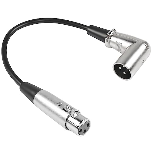 QIANRENON 90° Winkel XLR Mikrofon Kurzes Kabel 3Pin XLR Rechter Winkel Stecker auf Buchse Symmetrisch Kabel, 90 Grad XLR Audio Verlängerungskabel, für Lautsprecher Mischpulte Verstärker, 30cm/11.8in von QIANRENON