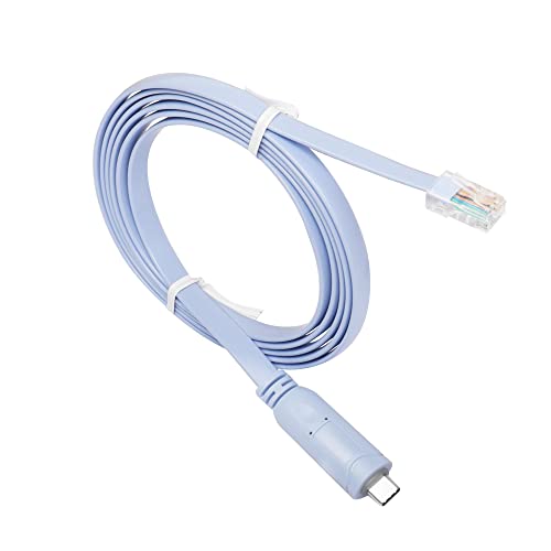 QIANRENON USB-C Cisco Konsolenkabel, USB C auf RJ45 Konsole Serielles Debug-Kabel mit FTDI Chip, USB Typ C auf RJ45 Serielles Adapterkabel Kompatibel mit Router, Switch, Firewall, AP (kabellos), 1,8 m von QIANRENON