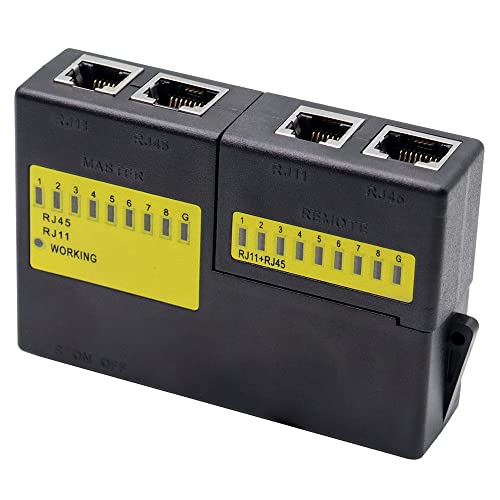 QIANRENON Netzwerkkabeltester RJ45 RJ11 RJ12 UTP LAN Kabeltester Netzwerkwerkzeug Split Design Batterie Nicht Enthalten,Schwarz von QIANRENON