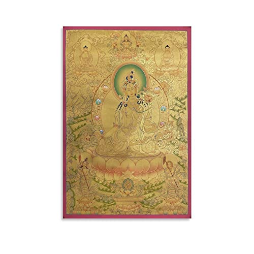 Weiße Tara mit Shakyamuni Buddha Buddhismus Religion Meditation Poster Bild Kunstdruck Leinwand Poster Wandkunst Moderne Heimkunstwerke 40 x 60 cm von QINGYUAN