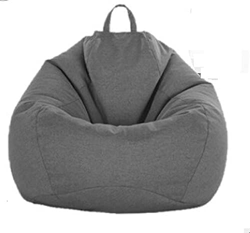 QIROG Bohnenbeutel abdecken Lazy-Sofa-Sessel Beatpack-Schutzhülle Sack für Erwachsene und Kinder japanische Tatami-Stoff Wohnkultur-Dark Grau_100X120cm von QIROG