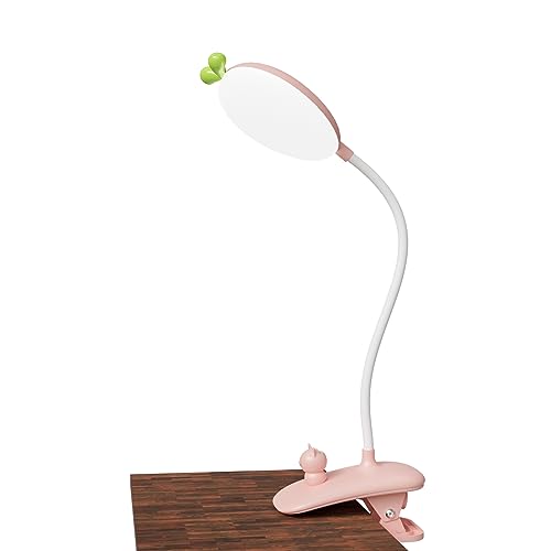 QJUZO Klemmlampe Bett, LED Leselampe Bett Touch Dimmbar 3 Farben Bettlampe Klemmleuchte Augenschutz Schwanenhals Leselampe Kinder USB Aufladbare für Studieren Arbeiten, Pink von QJUZO