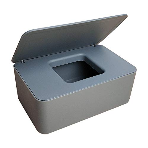 QKFON Aufbewahrungsbox für Feuchttücher, Feuchttücher, für trockene und nasse Seidenpapier, Serviettenhalter, Feuchttücher, Spenderhalter mit Deckel für Zuhause und Büro (Grau) von QKFON