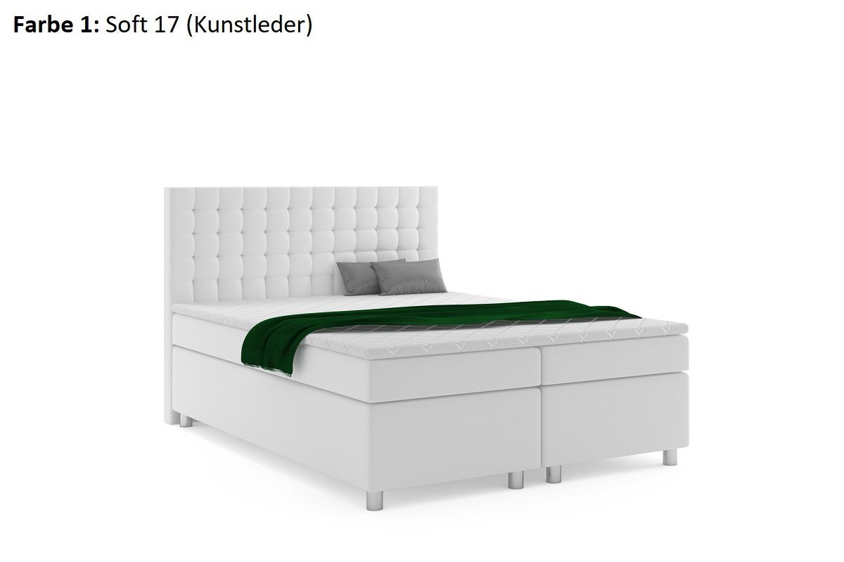 QMM TraumMöbel Boxspringbett Boxspringbett Doppelbett IRVIN 160 x 200 cm mit 2 Bettkasten Farbwahl von QMM TraumMöbel