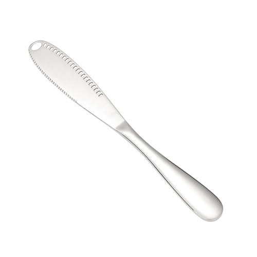 QOKLIYUI Buttermesser mit Schlitz zum präzisen Verteilen und Schneiden von Käse, einfach und effizient, Edelstahl, langlebig und sicher, Silber von QOKLIYUI