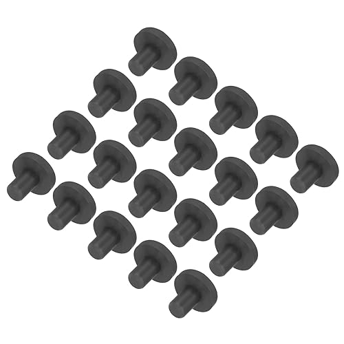 QUARKZMAN Hochtemperatur-Silikonstopfen T-Förmig Massiv-Silikon Gummistopfen Lochstopfen für Pulverbeschichtung Eloxieren Stopfen Dichtungsstopfen Schwarz 12x8x5mm/0.47x0.47x0.19" 20Stk von QUARKZMAN