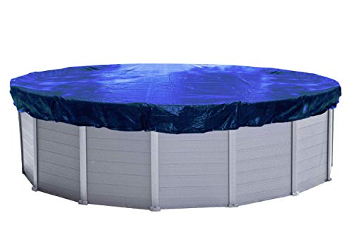 QUICK STAR Poolabdeckung Rund für 380-420 cm Pools | Planenmaß Ø 480 cm | Blau | Sommer & Winter Poolplane | Solar Abdeckplane | 200g/m² PE Zweifach Beschichtete Abdeckung | Solarplane UV-Resistent von QUICK STAR