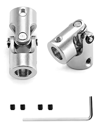 QWORK 2 Stück 8mm bis 8mm Metallwellenkupplung Motoranschluss Universalgelenk,Universal Joint Wellenkupplung von QWORK