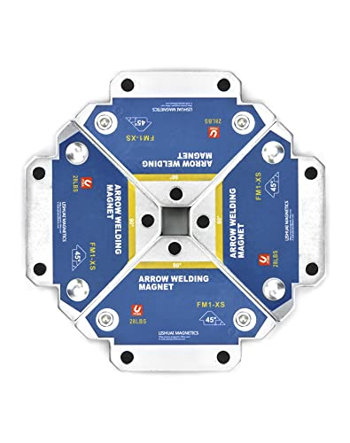 QWORK 4 Stück magnetische Schweißhalterung 45° 90° 135° Multi-Angle Schweißmagnet Positionierer Hilfswerkzeug 28lbs / 12,5kg von QWORK