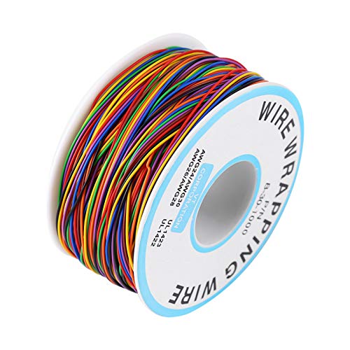 1 wire ldr rotes lötkabel- Bunte Drahtfarbene Isolierung, die Kupfertestkabel Einadrig Einadrig 30 AWG Umwickelt von Qiilu