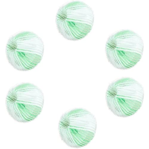 Fusselentferner-Waschbälle, 6PCS Wiederverwendbarer Trocknerball, Waschmaschine Fusselfilter Wiederverwendbare Trockner-Wäschebälle verhindern, für löst Fell und Kleidung, Bettwäsche (Grün und weiß) von Qikuver