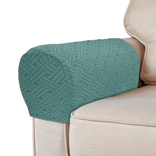 Qinyh Stretch Armlehnenbezüge, Set mit 2 Couch Armlehnenbezügen für Sofas, Rutschfester Sesselbezug gesteppt wasserfest Möbelschutz für Liegesofas aus Leder von Qinyh