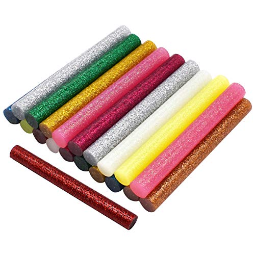 Qixuer 20 Stücke Glitzer Klebesticks Hot Glue Gun Sticks,Heißkleber Sticks Handwerk Heißleim Pistole Kleber Sticky Sticks für DIY Kunsthandwerk Reparatur Verklebung (11 * 100mm) von Qixuer