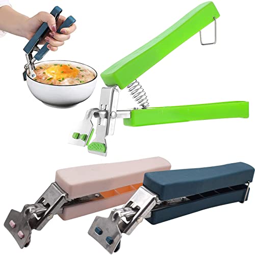 Qixuer 3 Stück Anti-Hot Dish Gripper,Rutschfeste Edelstahl Retriever Zange Clip Hot Dish Teller Schüssel Clip Retriever Tongs KüChenutensilien zum Heben heißer Schalen Schüssel Topf von Qixuer