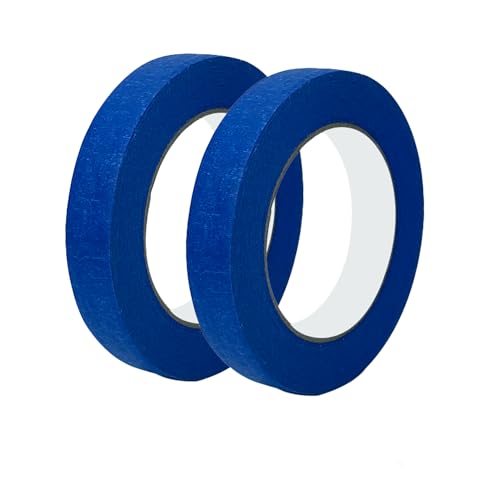 Qrity 2 Stück Abdeckband, 12mm x 50m, Malerkrepp Abdeckband, Malerkrepp für Malerarbeiten und Dekoration, Blau von Qrity