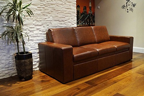 Quattro Meble Echtleder 3 Sitzer Sofa Atlanta FS Breite 200cm mit Schlaffunktion Ledersofa Echt Leder Couch große Farbauswahl !!! von Quattro Meble