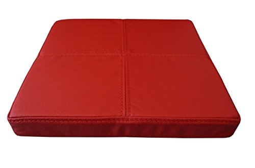 Quattro Meble Rot Echtleder Sitzkissen Lederkissen Sitzpolster fur Sessel Stuhle Bank doppelt genähtes Echt Leder Kissen Sitzauflage Auflage (B-40 x T-30 cm) von Quattro Meble