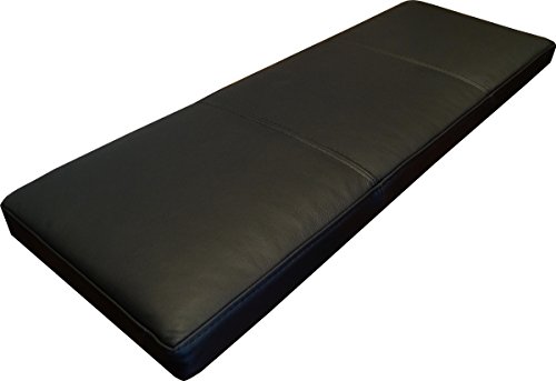 Quattro Meble Schwarzes Echtleder Bankauflage Breite 200 cm Sitzkissen Lederkissen Sitzpolster Bank Auflage doppelt genähtes Echt Leder Kissen Sitzauflage (40x200 cm) von Quattro Meble