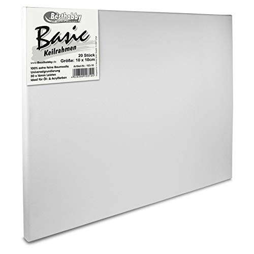 Keilrahmen -Basic- (50x 100cm) Leinwand Rahmen bespannt aus100% Baumwolle von Besthobby