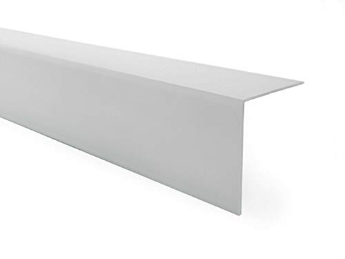 Quest PVC Winkelprofil Kunststoff Selbstklebend Kantenschutz Eckenschutz Eckleiste Winkelleiste, 30x30mm, 150cm, grau von Quest