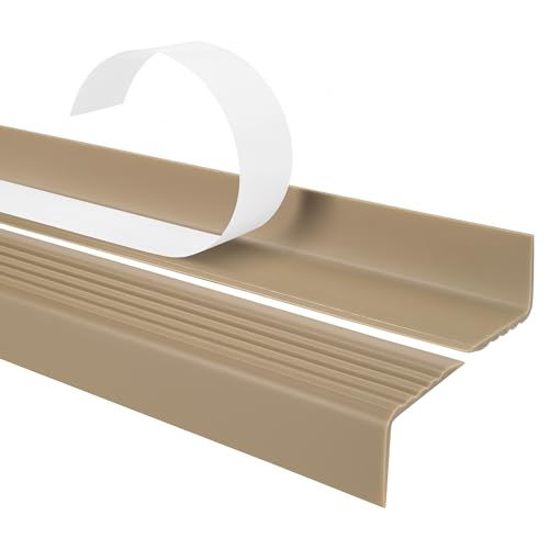 Treppenkantenprofil Selbstklebend 40x25 – Antirutsch Treppenkantenschutz aus Kunststoff PVC – Beige, 100cm von Quest