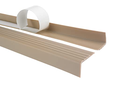 Treppenkantenprofil Selbstklebend PVC Kunststoff Antirutsch-Profil Winkelprofil 30x27mm RM, beige, 110cm von Quest