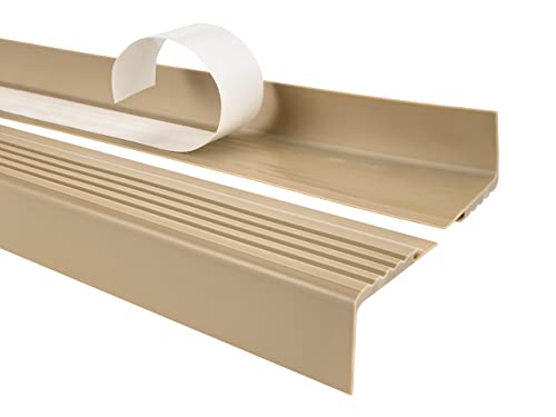Treppenkantenprofil Selbstklebend PVC Kunststoff Antirutsch-Profil Winkelprofil 48x42mm PMW, beige, 90cm von Quest