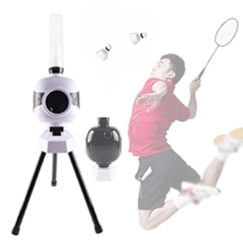 Quixnova Automatische Badminton-Aufschlagballmaschine, Trainingsballmaschine, Pitching-Übungstrainergerät für Erwachsene und Kinder, tragbarer Badminton-Werfer für Indoor- und Outdoor-Training,B von Quixnova