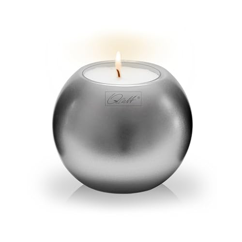 Qult Farluce Moon Metallic - Teelichthalter in Kerzenform (Silber, Ø 8 cm) von Qult