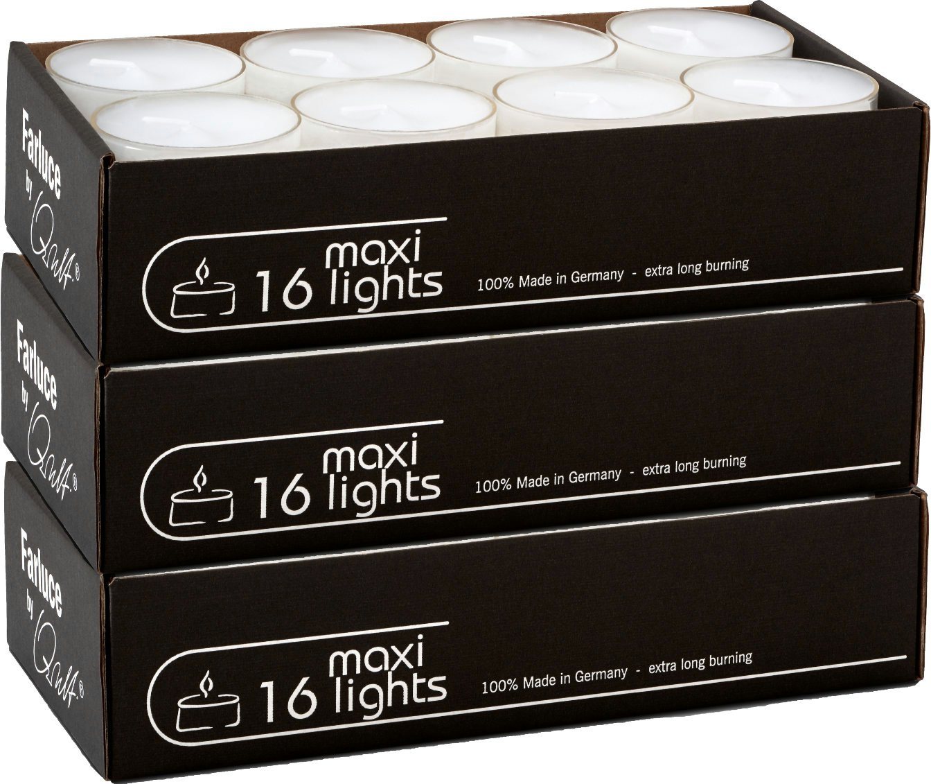 Qult Teelicht Maxilights (3-tlg), Maxilight Teelichter in Kunststoffhülle von Qult