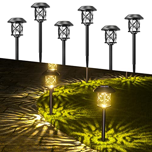 Quntis 6 Pack Solarleuchten Garten IP65 Wasserdicht Solar Gartenleuchte Warmweiß LED Solarlampen für Außen Garten Weg Hinterhöfe Rasen Beleuchtung von Quntis