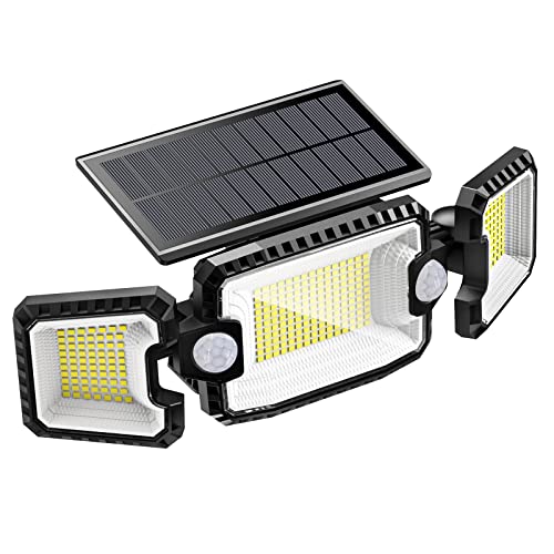 Quntis Solarlampen für Außen mit 2 Bewegungsmelder, 305LED IP65 2500LM Solarleuchten Strahler, 3 Modi Solarlicht Outdoor, Außenwandleuchte Garten Wegleuchte Carport Garage Eingang Weg Treppe Hof von Quntis