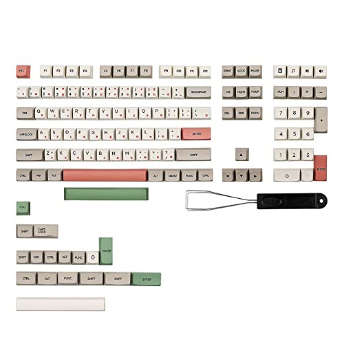 Qwertfeet 126 Tasten/Set 9009 Retro XDA Keycap für Mechanical Keyboard DIY PBT DYE-SUB 61 60 Bakclit Keycaps, Japanese von Qwertfeet