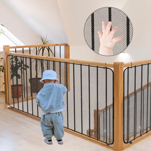 300x90cm Kinder Treppen Sicherheitsnetz, Baby schutznetz, Kindergeländer Treppe Balkonschutz, Haushalt Rausfallschutz Netz, Langlebiges Sicherheitsseilnetz ohne Bohren für Kinder Baby Haustiere von RAINPOP