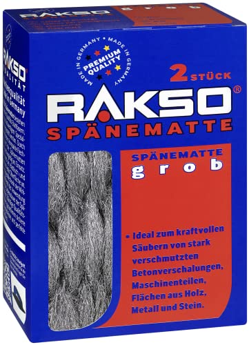 RAKSO Spänematten grob | 2 robuste, langlebige Stahlspänematte, Reinigung Starke Verschmutzungen von RAKSO