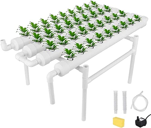 RANZIX Hydroponic Site Grow Kit, 1 Layer 36 ​​Standorte, 4 Rohre Erdlose Pflanzenanbau-Systeme, und Strömung Tiefe Wasserkulturgärten mit Pumpe für das Bildungs-Hydroponics-System (A-36 Löcher) von RANZIX