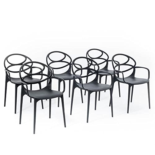 RATTATAN Charlotte - Stühle aus mit Glasfaser verstärktem Harz (6, Anthrazit) von RATTATAN