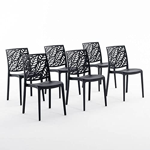 RATTATAN Dafne - Stühle aus mit Glasfaser verstärktem Harz (6, Anthrazit) von RATTATAN